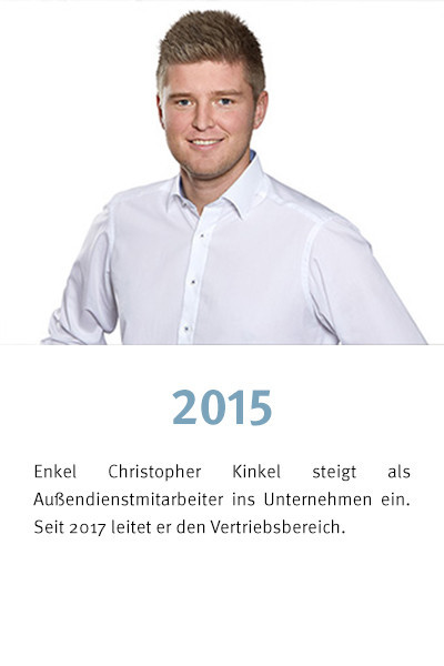 Historie 2015 Christopher Kinkel steigt ins Unternehmen ein