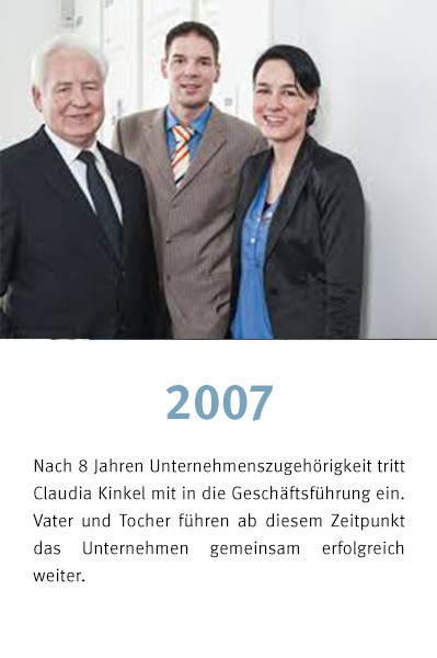 Historie 2007 Claudia Kinkel wechselt in die Geschäftsführung