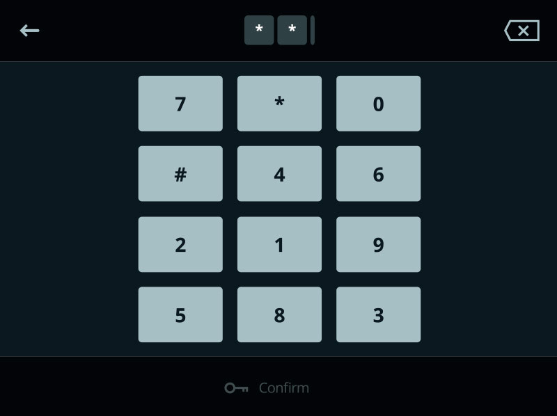 COMFORT Türstation Detailaufnahme Codeschloss-Funktion