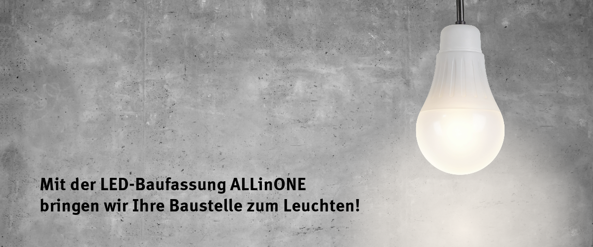 LED-Baufassung leuchtet Betonwand an