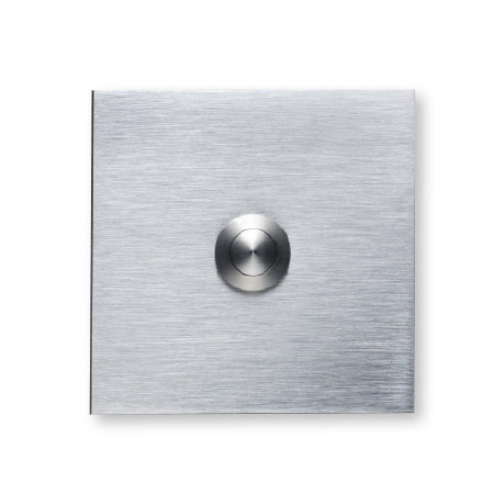 600027 Klingelplatte in silber auf Edelstahl